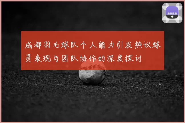 成都羽毛球队个人能力引发热议球员表现与团队协作的深度探讨